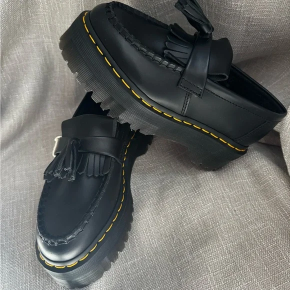 Dr. Martens Black Tassel Adrian Platform Loafers - Picture 4 of 10